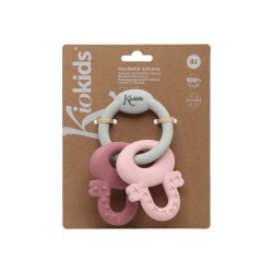 Massaggiagengive chiavi in silicone rosa e grigio