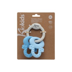 Massaggiagengive chiavi in silicone blu e grigio