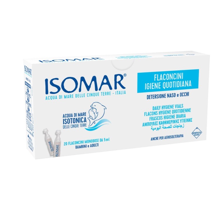 Isomar Soluzione Isotonica Acqua Mare Igiene Quotidiana 20 Flaconcini Monodose 5ml