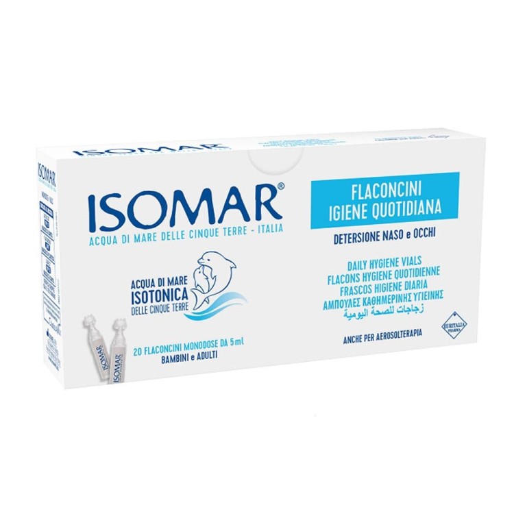 Isomar Soluzione Isotonica Acqua Mare Igiene Quotidiana 20 Flaconcini Monodose 5ml